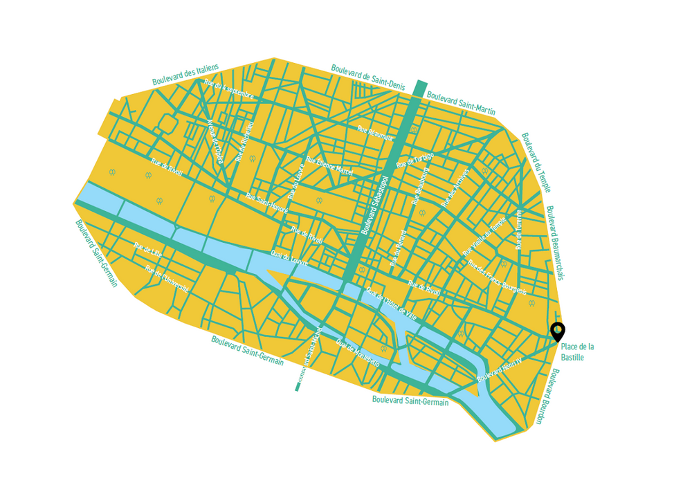 Plan de la zone apaisée Paris Respire : Paris Centre et Saint-Germain